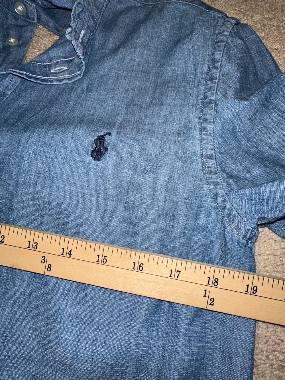 Ralph Lauren Denim Blue Button-Down Shirt backless - Picture 5 of 6